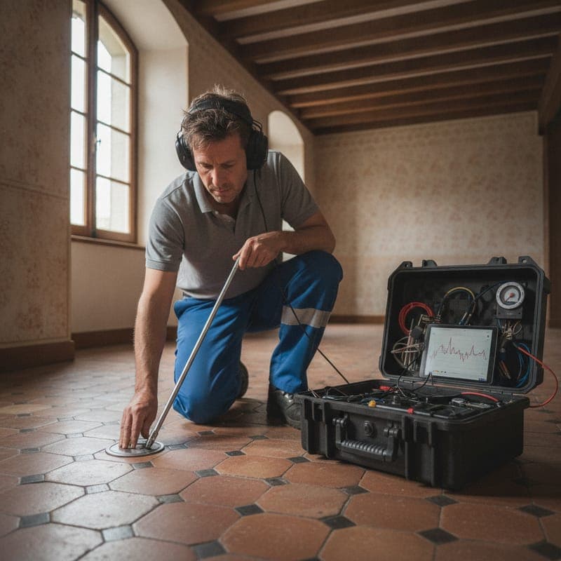 Détection acoustique, Fuite sous dalle par acoustique
